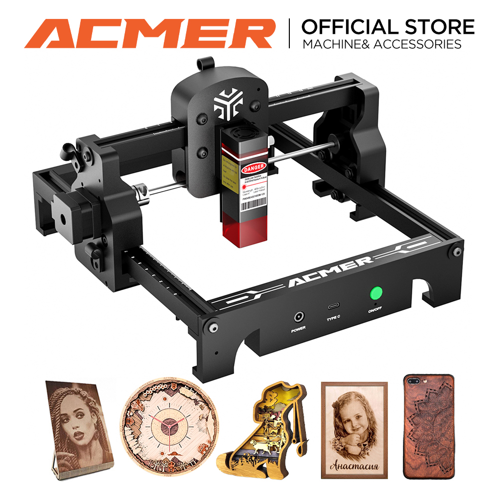 Industrial Handheld Laser Engraver - เครื่องแกะสลักเลเซอร์ ACMER S1 6W/3.5W/2.5W เครื่องตัดเลเซอร์ขนาดเล็กแบบพกพา CNC