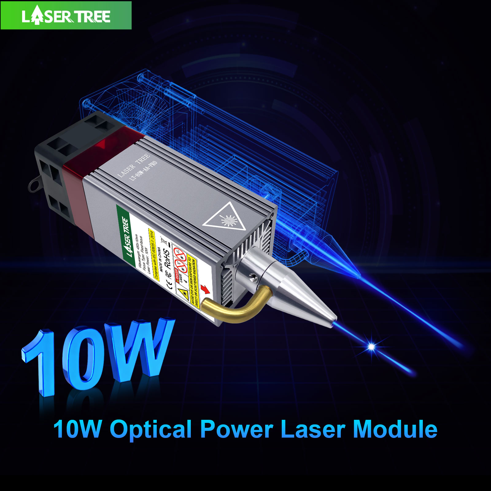Metal Laser Cutter Head - ต้นไม้เลเซอร์ 5W 10W Optical Power โมดูลเลเซอร์