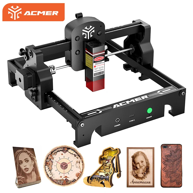 Industrial Handheld Laser Engraver - เครื่องแกะสลักเลเซอร์ขนาดเล็กแบบพกพา ACMER S1 6W/3.5W/2.5W สำหรับงาน DIY