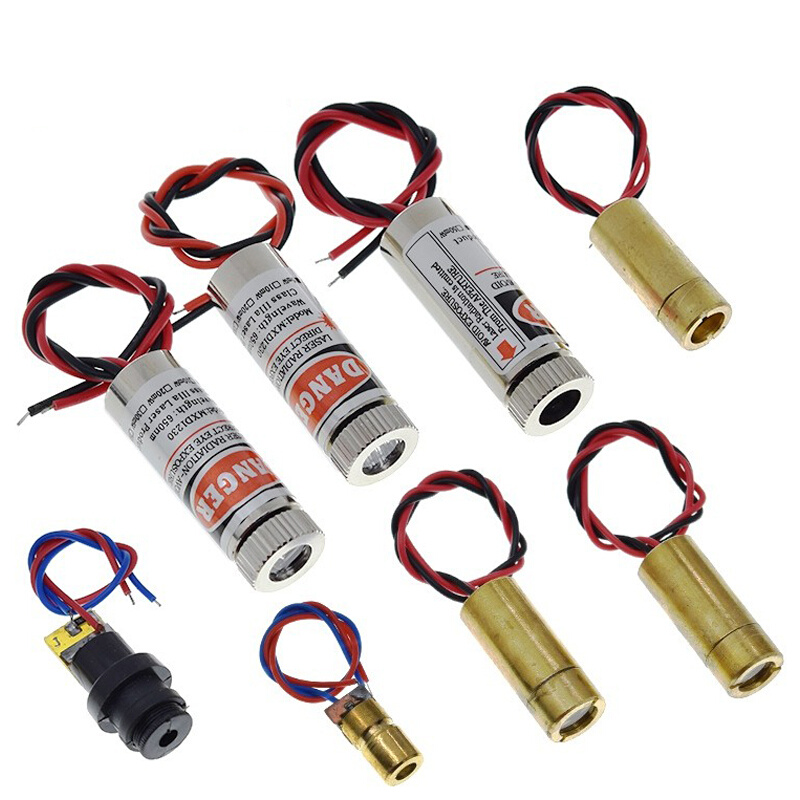 Industrial Laser Head - 650nm 5mW สีแดงจุด/เส้น/ข้ามเลเซอร์โมดูลหัวแก้วเลนส์โฟกัสอุตสาหกรรมชั้น