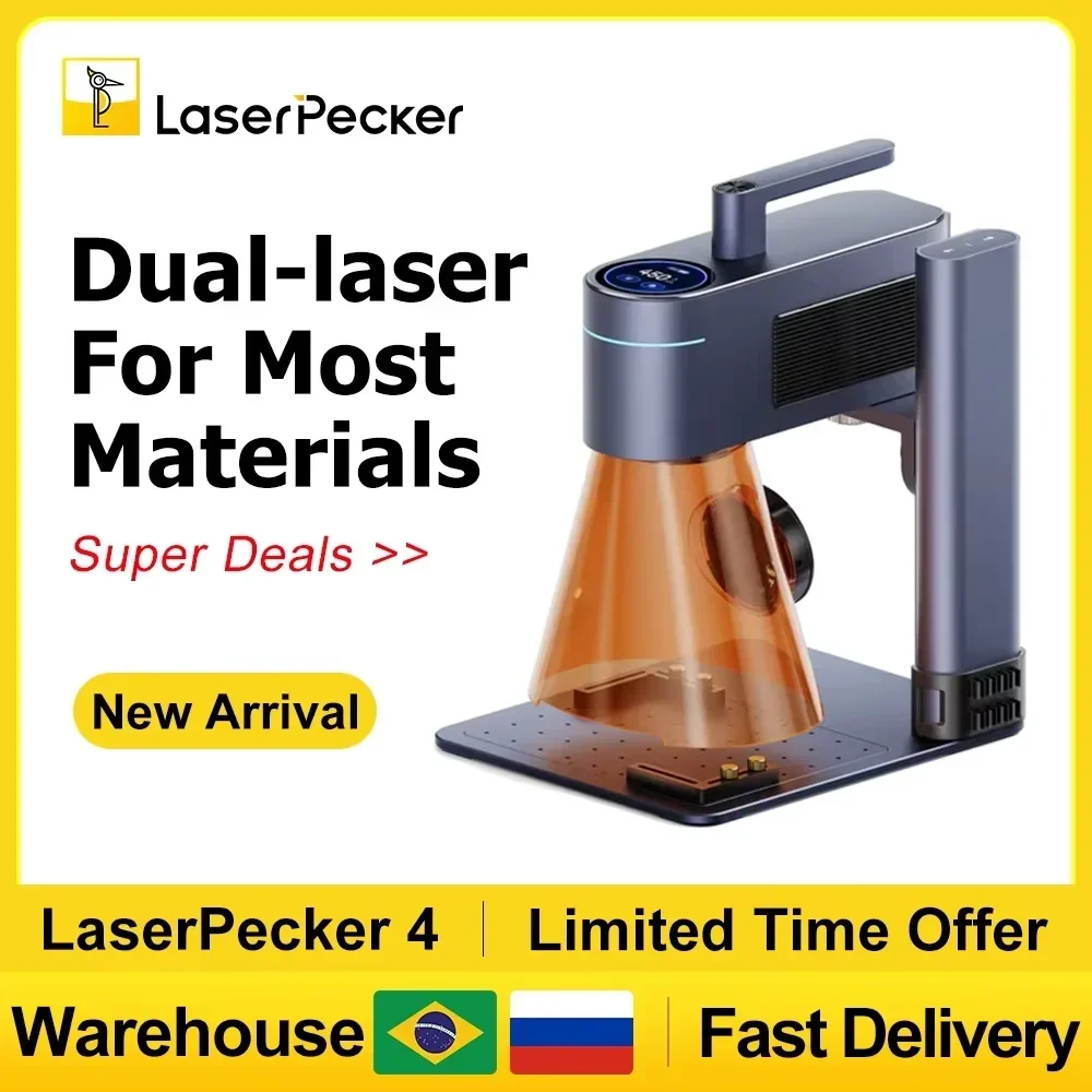 Industrial Handheld Laser Engraver - LASERPECKER 4 LP4 เลเซอร์สําหรับวัสดุทั้งหมด Dual Light