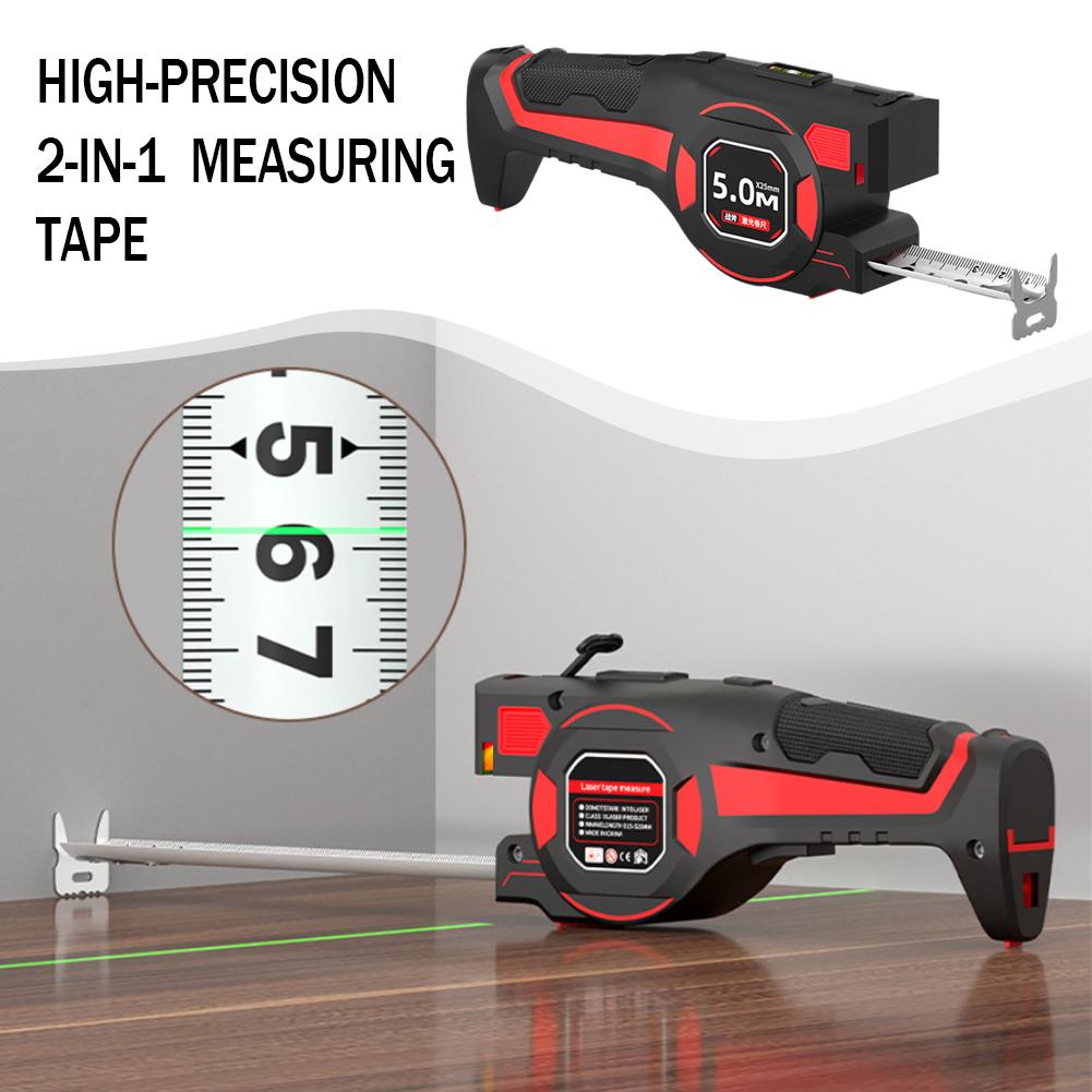 Industrial Laser Rangefinder - เครื่องวัดระยะทางด้วยเลเซอร์ 2 in 1 พร้อมตลับเมตรเหล็ก ความแม่นยำสูง