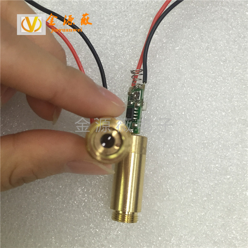 Industrial Laser Head - 12มม. หัวเลเซอร์แสงสีเขียวจุด532nm ตะกั่วเลเซอร์ระดับเลเซอร์อุตสาหกรรม5mW; 2P * 10ซม.