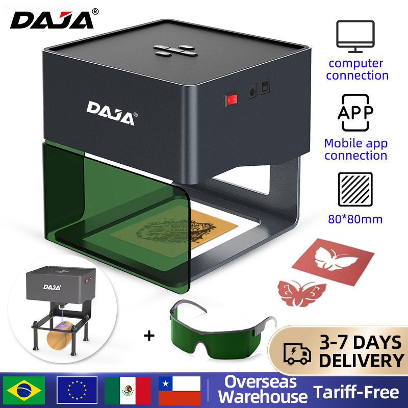 Industrial Handheld Laser Engraver - DAJA DJ6 มินิแบบพกพาเลเซอร์แกะสลัก DIY เครื่องบลูทูธทาสีแท็กสุนัขกระดาษหนังไม้พลาสติกโลโก้เครื่อง CNC