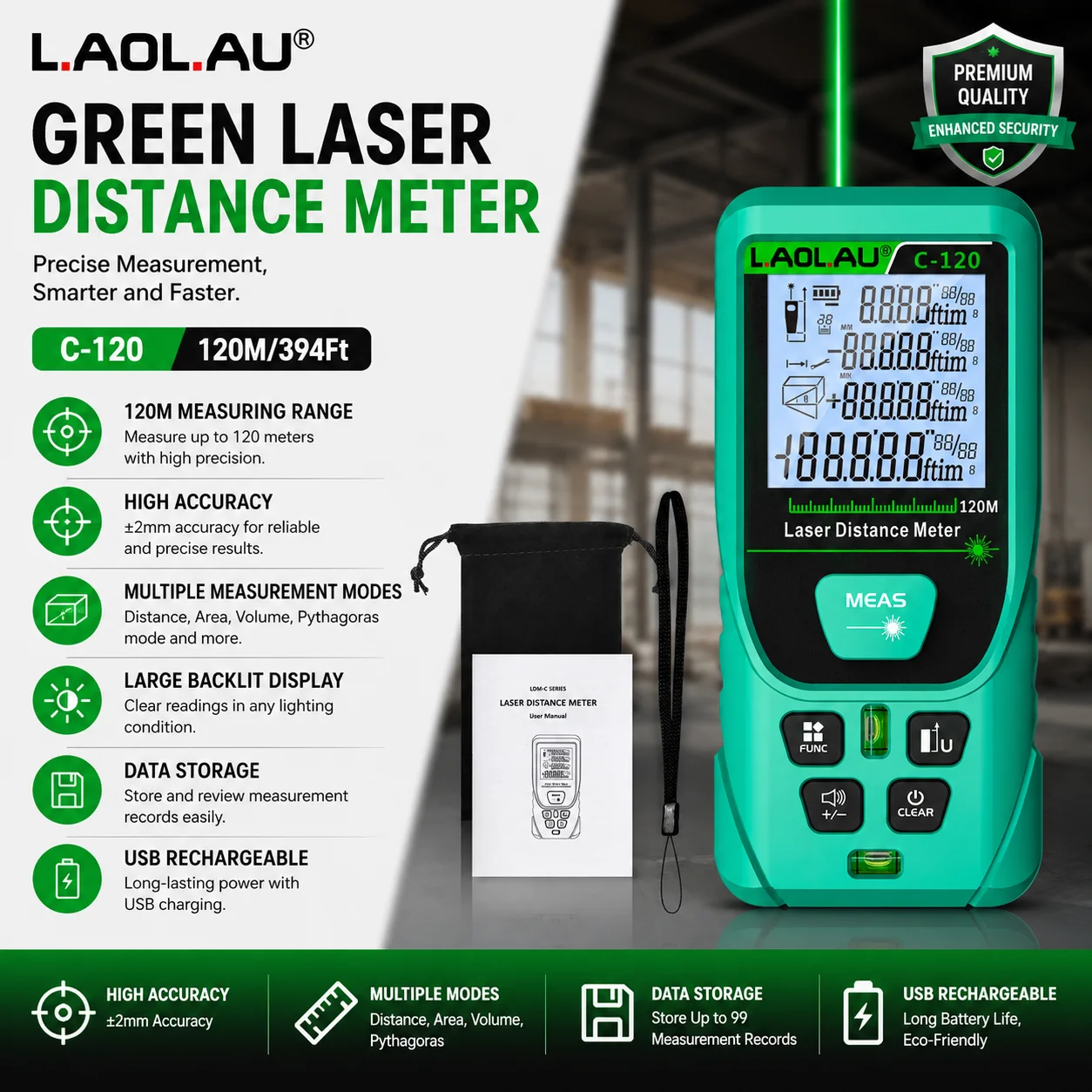 LAOLAU เครื่องวัดระยะด้วยเลเซอ - Industrial Laser Rangefinder บทวิจารณ์และราคา