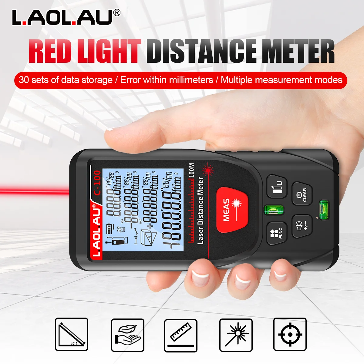 LAOLAU เครื่องวัดระยะด้วยเลเซอ - Industrial Laser Rangefinder บทวิจารณ์และราคา