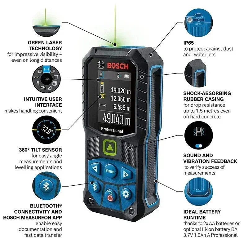 BOSCH GLM 50-27 CG เครื่องวัดร - Industrial Laser Rangefinder บทวิจารณ์และราคา