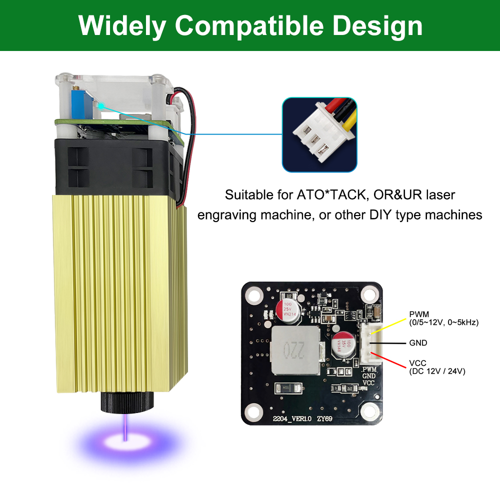 ต้นไม้เลเซอร์ 4W 5W โมดูลเลเซอ - Metal Laser Cutter Head บทวิจารณ์และราคา