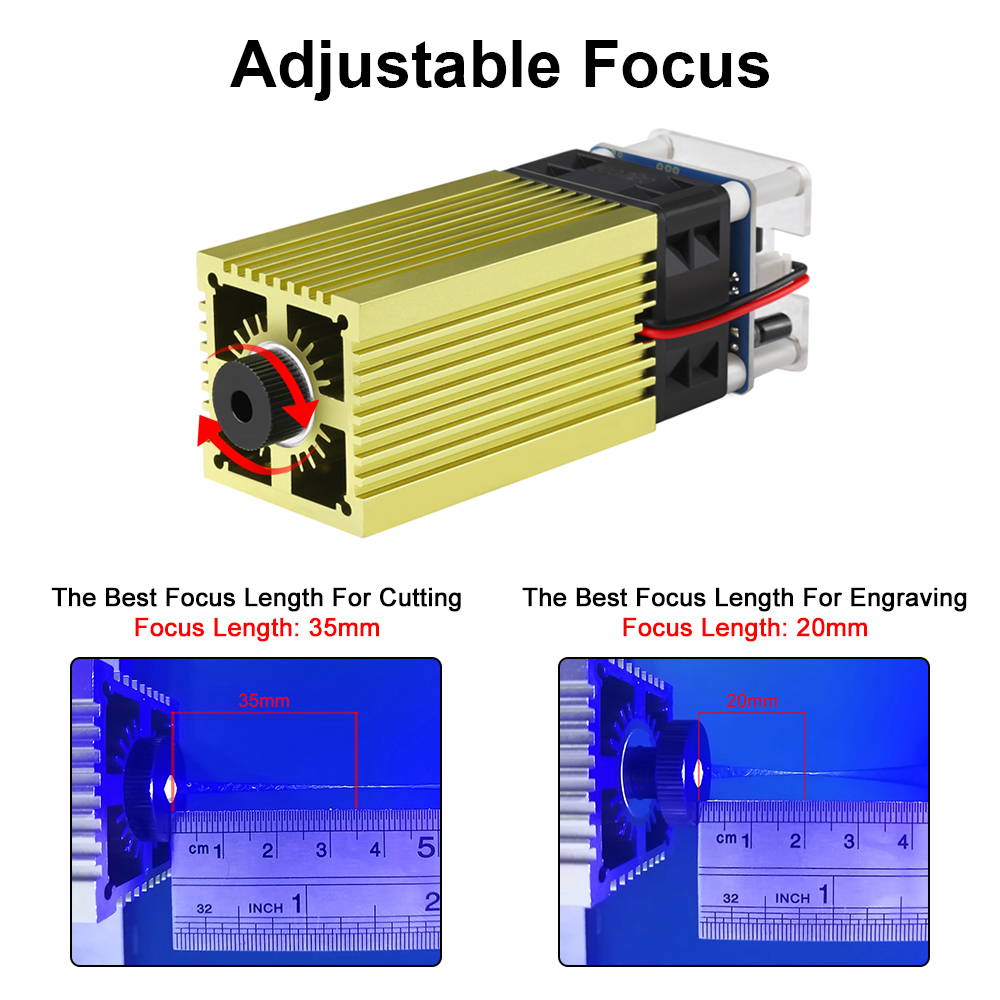 ต้นไม้เลเซอร์ 4W 5W โมดูลเลเซอ - Metal Laser Cutter Head บทวิจารณ์และราคา